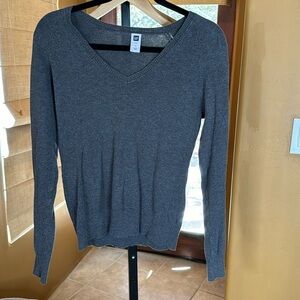 Gap Factory Cotton Essential V-neck Gray Sweater Size Small